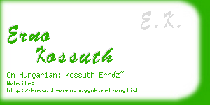 erno kossuth business card